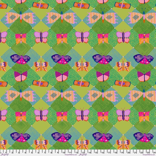 Baumwolle Patchwork - Carolyn Gavin Stoffe - Harmony - Harlequin Grass
